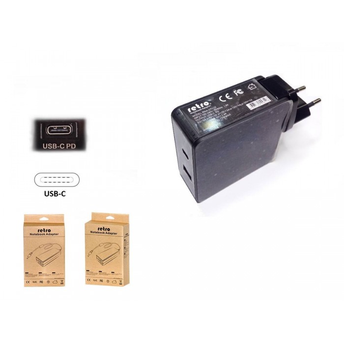 RETRO 60W USB-C PD + 12W USB 2-in-1 Adaptör RNA-UTC72 RETRO 60W USB-C PD + 12W USB 2-in-1 Adaptör RNA-UTC72