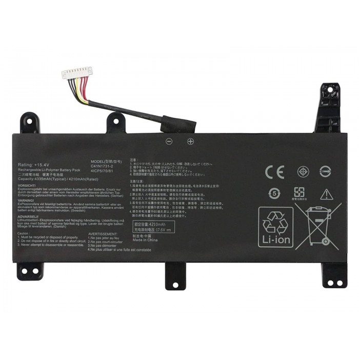 RETRO Asus C41N1731 Notebook Bataryası - Ver.3