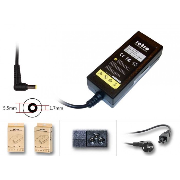 RETRO Acer Aspire One, Dell Mini 10, Packard Bell DOT 30W Notebook Adaptör RNA-AC01 RETRO Acer Aspire One, Dell Mini 10, Packard Bell DOT 30W Notebook Adaptör RNA-AC01