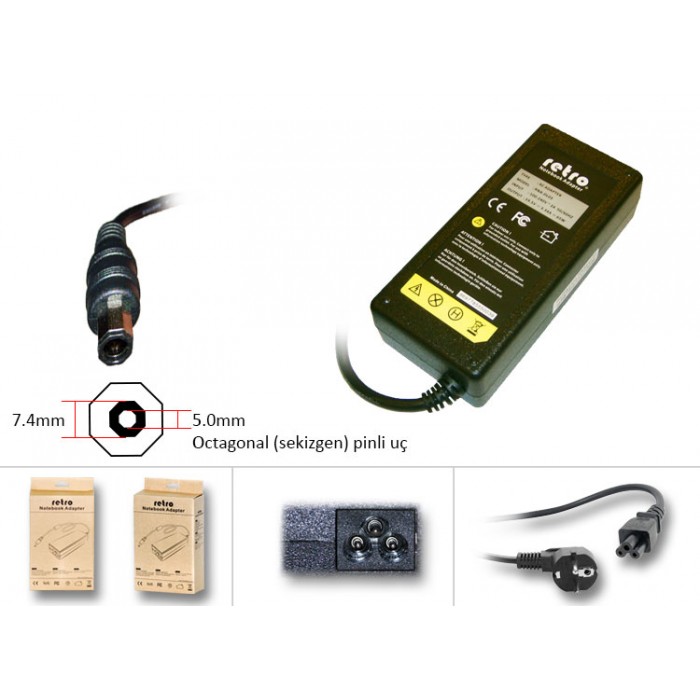 RETRO Dell 65W Pinli Sekizgen Uç Notebook Adaptör RNA-DL03 RETRO Dell 65W Pinli Sekizgen Uç Notebook Adaptör RNA-DL03