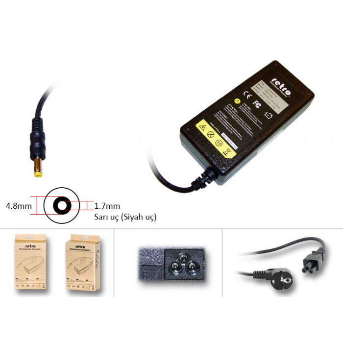 RETRO Hp Compaq 65W Sarı Uç Notebook Adaptör RNA-HC01 RETRO Hp Compaq 65W Sarı Uç Notebook Adaptör RNA-HC01