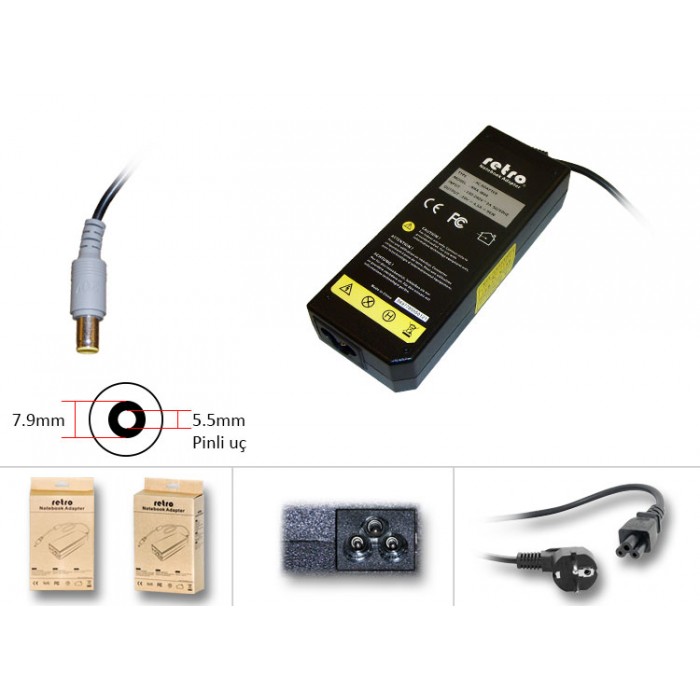 RETRO Ibm Lenovo 90W Yuvarlak Pinli Uç Notebook Adaptör RNA-IB04 RETRO Ibm Lenovo 90W Yuvarlak Pinli Uç Notebook Adaptör RNA-IB04
