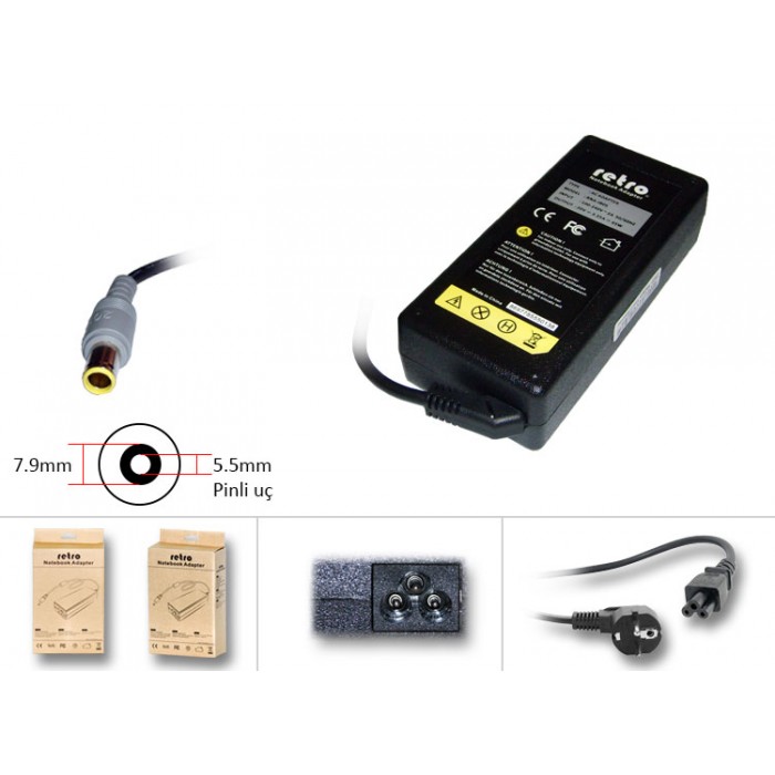 RETRO Ibm Lenovo 65W Yuvarlak Pinli Uç Notebook Adaptör RNA-IB05 RETRO Ibm Lenovo 65W Yuvarlak Pinli Uç Notebook Adaptör RNA-IB05