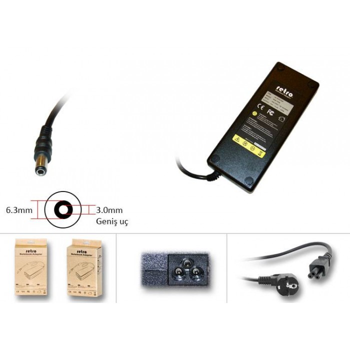 RETRO Toshiba Dynabook 19V 6.3A 120W Geniş Uç Notebook Adaptör RPA-AC071 RETRO Toshiba Dynabook 19V 6.3A 120W Geniş Uç Notebook Adaptör RPA-AC071