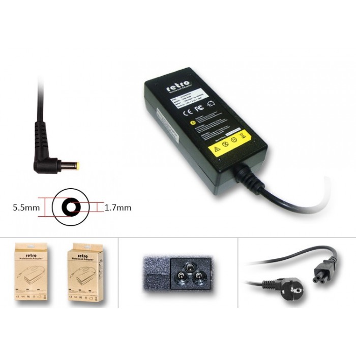 RETRO Acer Aspire One, Packard Bell DOT 40W Notebook Adaptör RNA-AC05 RETRO Acer Aspire One, Packard Bell DOT 40W Notebook Adaptör RNA-AC05